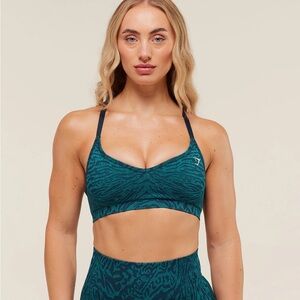 Gymshark Adapt Animal Seamless Sports Bra - Navy/Brand Blue